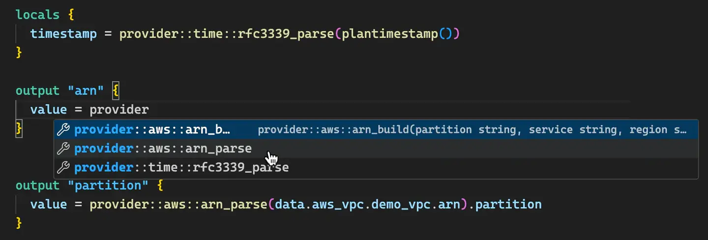 Provider Defined Functions