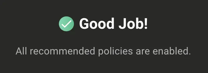 Recommended Policies